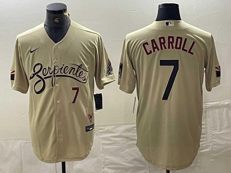 Men%27s Arizona Diamondbacks #7 Corbin Carroll Number 2021 Gold City Connect Cool Base Stitched Jerseys->baltimore orioles->MLB Jersey